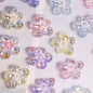 Plating Irregular Five-petal Flower Acrylic Beads 17mm Clear 20pcs 6