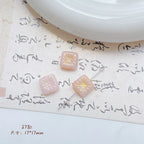 Lampwork Glass Beads Square 17mm Gilded Fireworks Pattern 10pcs 11