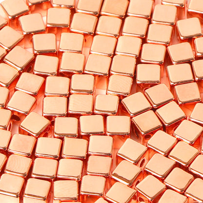 CCB Square Acrylic Beads 4mm Polished Metallic Finish 200pcs 6