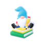 Silicone Focal Beads Writing Dwarf Holding Books Colorful Hats 20pcs 6