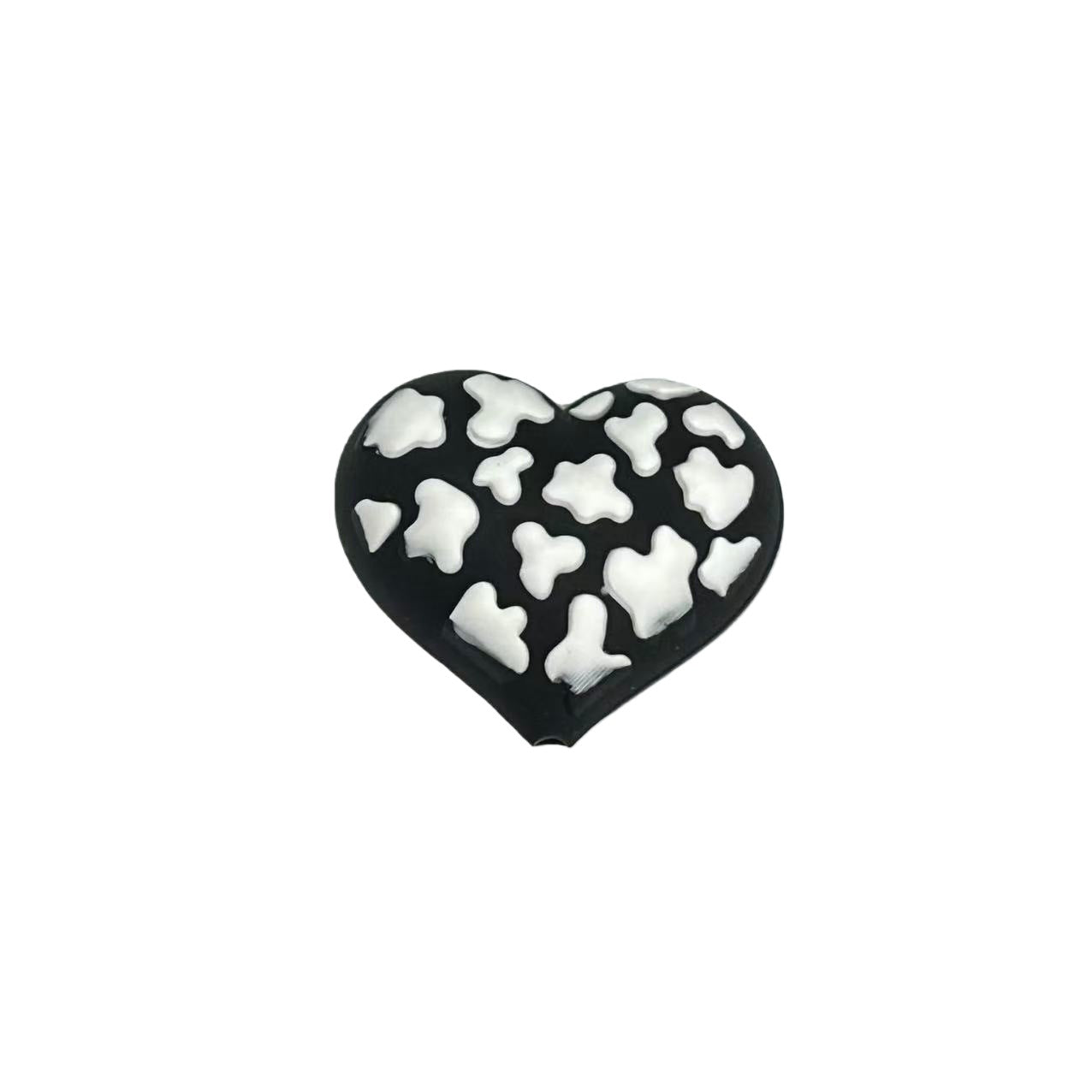 Silicone 3D Focal Beads Love Leopard Raised Heart Pattern 20pcs 7