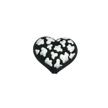 Silicone 3D Focal Beads Love Leopard Raised Heart Pattern 20pcs 7