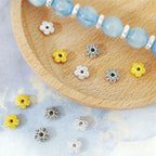 Alloy Flower Spacer Beads 7mm Matte Five Petal Tibetan Style 100pcs