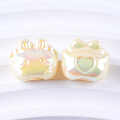 Plated Small Rabbit Acrylic Beads 17mm UV Iridescent Finish 50pcs 10