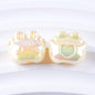 Plated Small Rabbit Acrylic Beads 17mm UV Iridescent Finish 50pcs 10