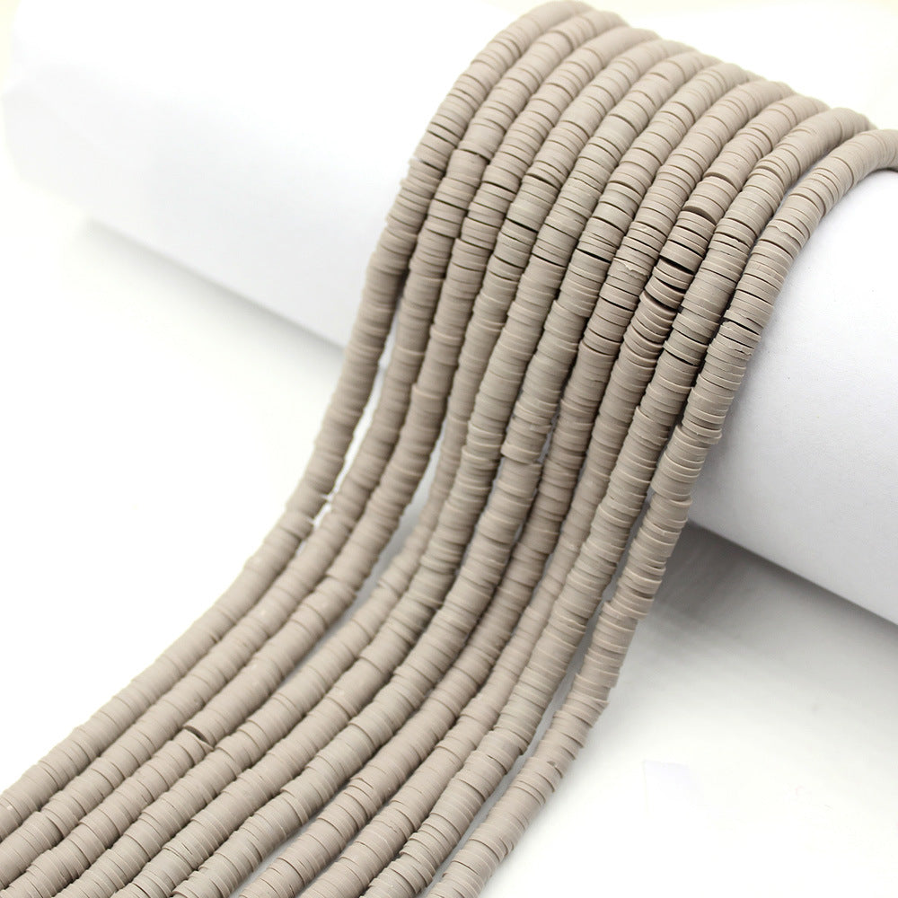 Flat Clay Beads 6mm Solid Color Polymer Spacer Beads 10strands 12