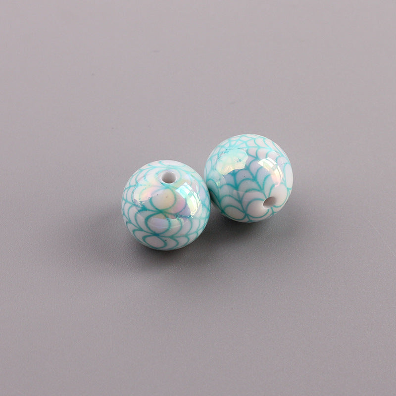 Plating Spider Web Acrylic Beads 15mm Halloween Glossy 50pcs 9