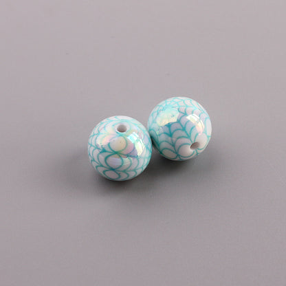 Plating Spider Web Acrylic Beads 15mm Halloween Glossy 50pcs 9