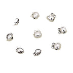 Easter Carrot and Rabbit Metal Beads 8mm Polished Silver Tone 100pcs 5