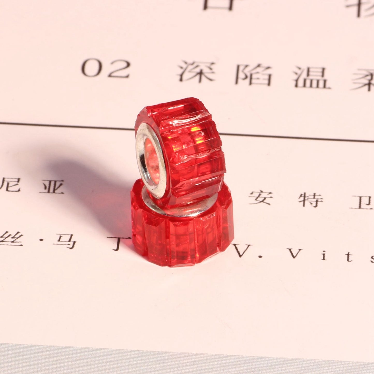 Faceted Cylindrical Resin Spacer Beads 11mm Large Hole 50pcs 7