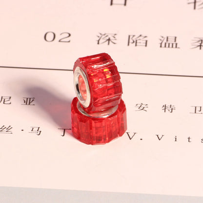 Faceted Cylindrical Resin Spacer Beads 11mm Large Hole 50pcs 7