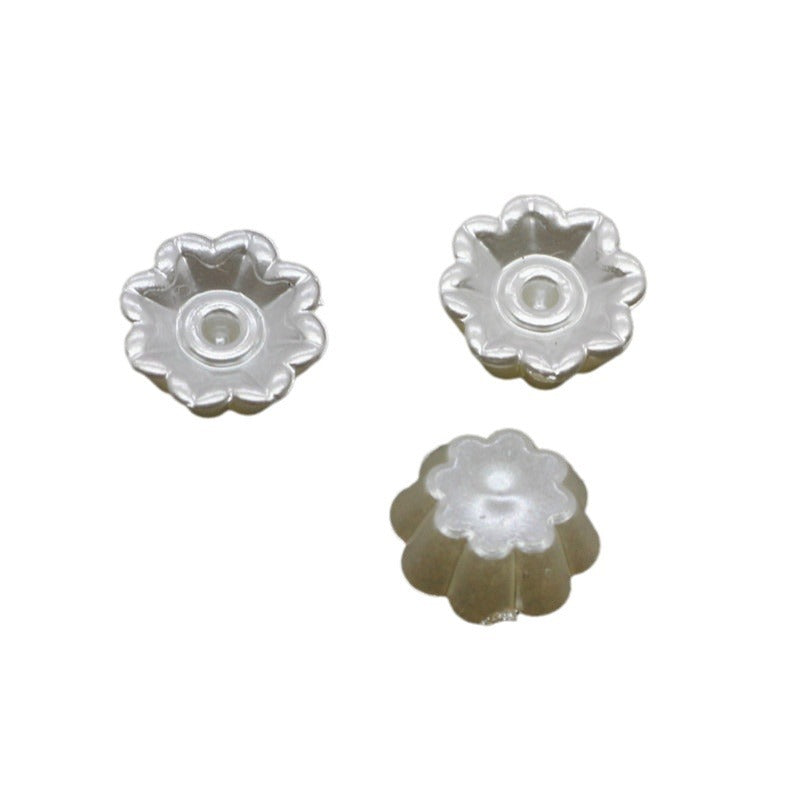 Pearl Imitation Flower Acrylic Beads 2-13mm White 100pcs 5