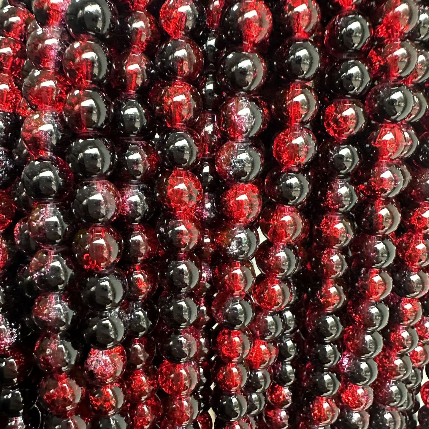 Crackle Glass Beads Round 8mm Dual Color Explosion 10 Strands 29