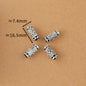 Tube Metal Beads Tibetan Hollowed-out Flower Pattern Vintage Silver Tone 20pcs 10