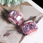 Faceted Crystal Barrel Rhinestone Beads 19mm Polymer Clay Base 5pcs 6