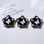Embossed Star Acrylic Beads 26mm Black and White Tone 10pcs 9