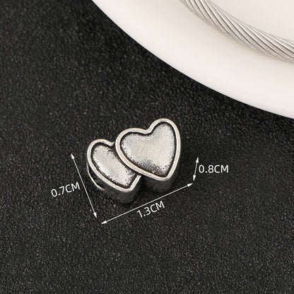 European Style Metal Beads Silver Tone Large Hole 50pcs 14