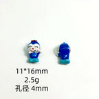 3D Cartoon Character Metal Beads Big Hole Hand Painted Alloy 10pcs 3
