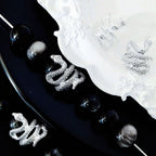 Scaly Elongated Snake Metal Beads 17mm Bright Silver 30pcs 2
