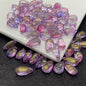 Czech Glass Beads Teardrop 8mm 14mm Glossy Purple Pink Iridescent 100pcs