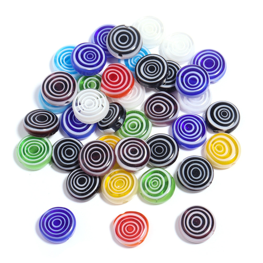 Multi Shaped Millefiori Glass Beads 7-11mm Colorful Glossy 20pcs 10