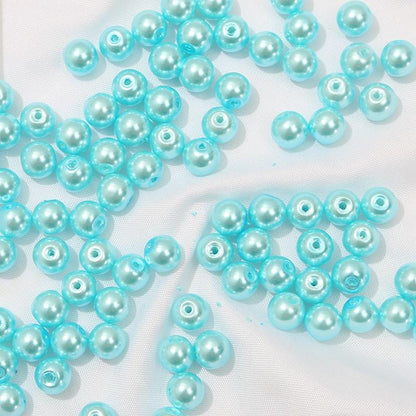 Pearl Round Glass Beads 10mm Luminous Mixed Colors 40pcs 16