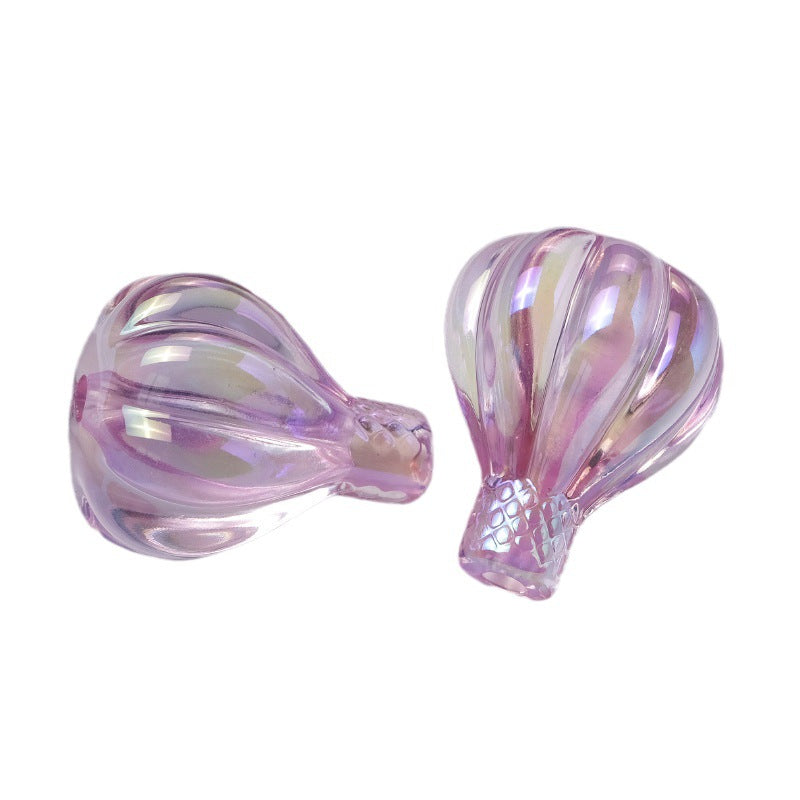 High Transparency UV Plating Hot Air Balloon Acrylic Beads 25-30mm 10pcs 2