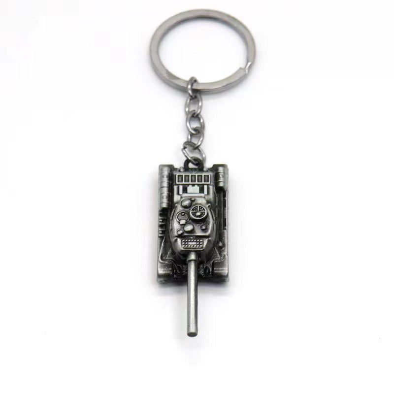 Vintage Alloy Tank Keychain Military Style Antique Finish 4