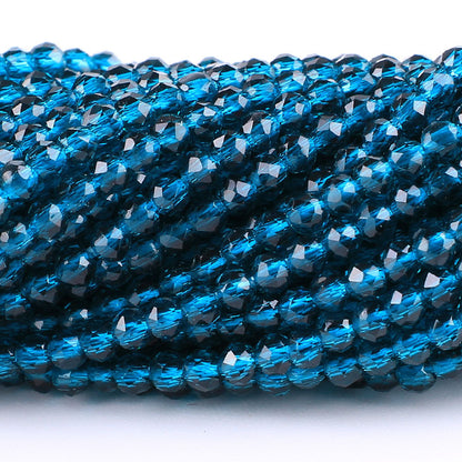 Transparent Disc Seed Glass Beads 2mm Glossy Blue Tones 360pcs 2 Strands 23