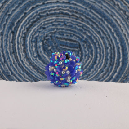 Glitter Bubblegum Beads 14mm Sequin Cluster Rhinestone 10pcs 15