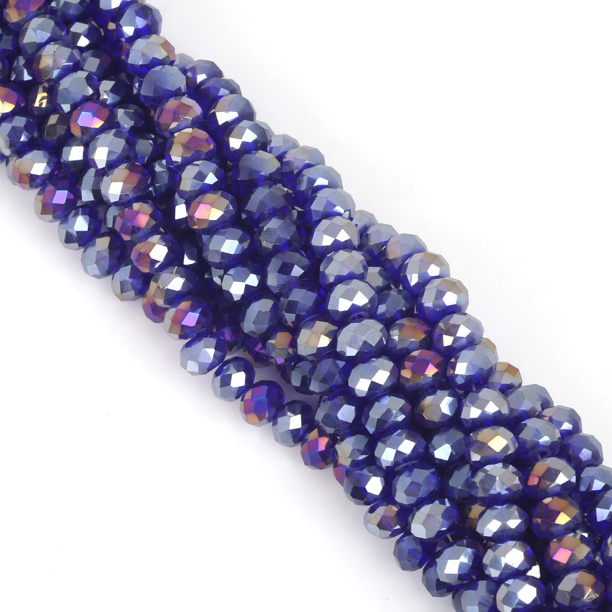 Glass Faceted Spacer Beads 8mm Iridescent Plating 14