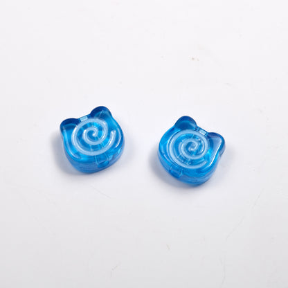 Clear Bear Biscuit Acrylic Beads 12mm Translucent Swirl 50pcs 9