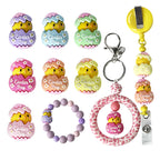 Silicone 3D Focal Beads Easter Chicken Hatching Egg Cracked Shell Top 20pcs 5
