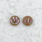 UV Plating Flat Round Acrylic Beads 15mm Glossy Smiley Face 1pc 10