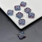 Transparent Clover Shape Glass Beads 14mm Soft Smoky Blue 100pcs 7