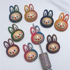 Glow in Dark Gradient Bunny Resin Beads 26-35mm Textured Ears 50pcs 2