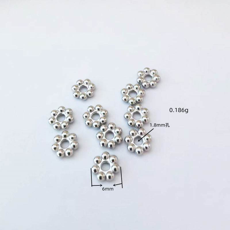 Stainless Steel Snowflake Spacer Beads 3-6mm Gold Tone 100pcs 4