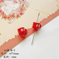 Christmas Painted Alloy Metal Beads Bright Red Glossy White 10pcs 7