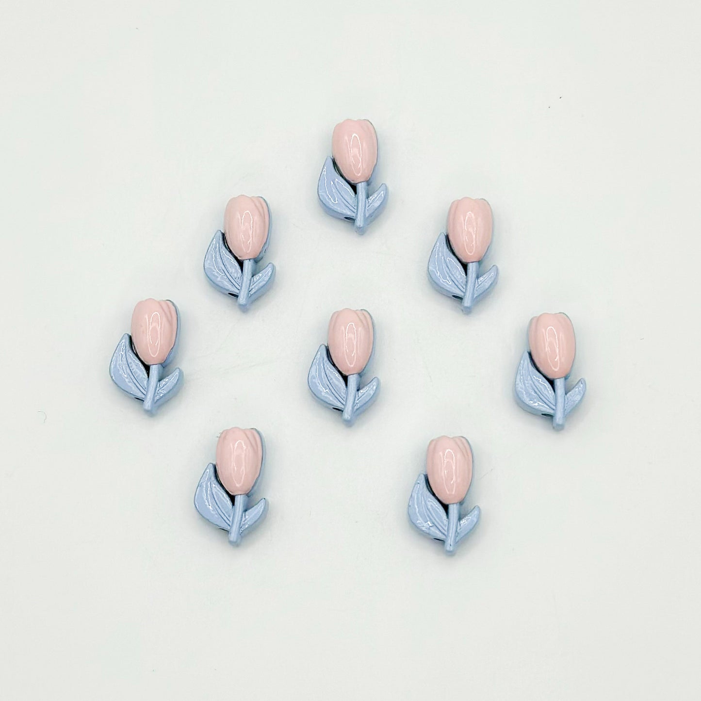 Tulip Metal Beads 14mm Two-Color Baking Painted Alloy 10pcs 13