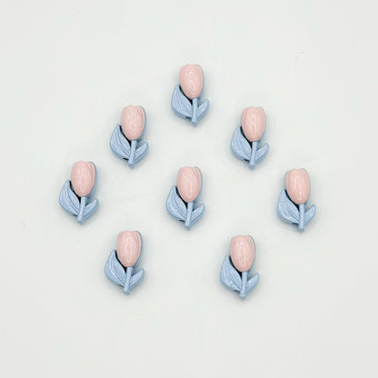 Tulip Metal Beads 14mm Two-Color Baking Painted Alloy 10pcs 13