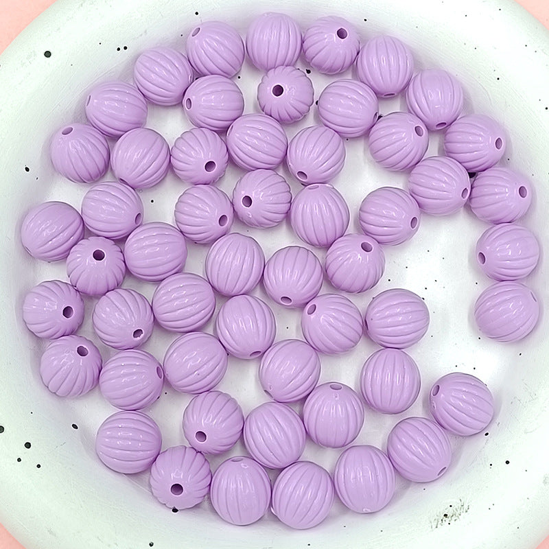 Painted Round Acrylic Beads 12mm Creamy Pumpkin Matte 100pcs 13