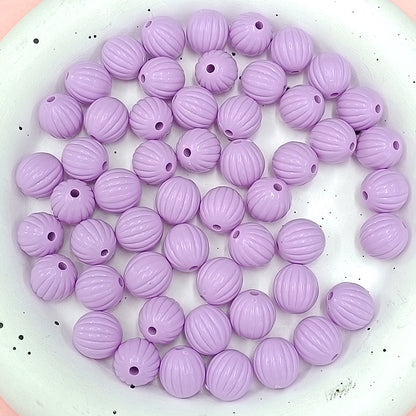 Painted Round Acrylic Beads 12mm Creamy Pumpkin Matte 100pcs 13