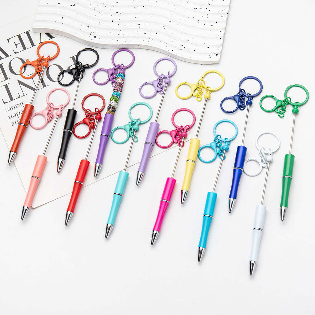Beadable Keychain Pen Slim Metal Plastic Vibrant Colors