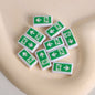 Rectangular Acrylic Beads 19mm Glossy Love Slogan Printed 20pcs 7
