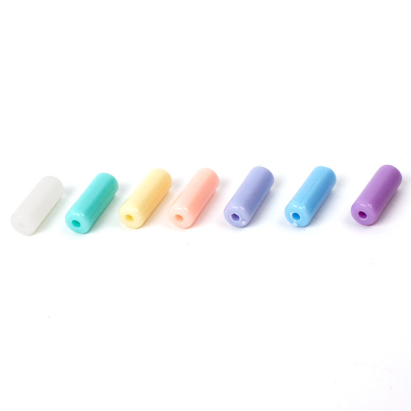 Colored Tube Acrylic Beads 13x5mm Pastel Mixed 1950pcs 5