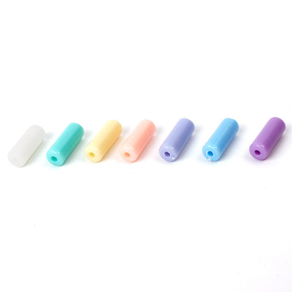 Colored Tube Acrylic Beads 13x5mm Pastel Mixed 1950pcs 5