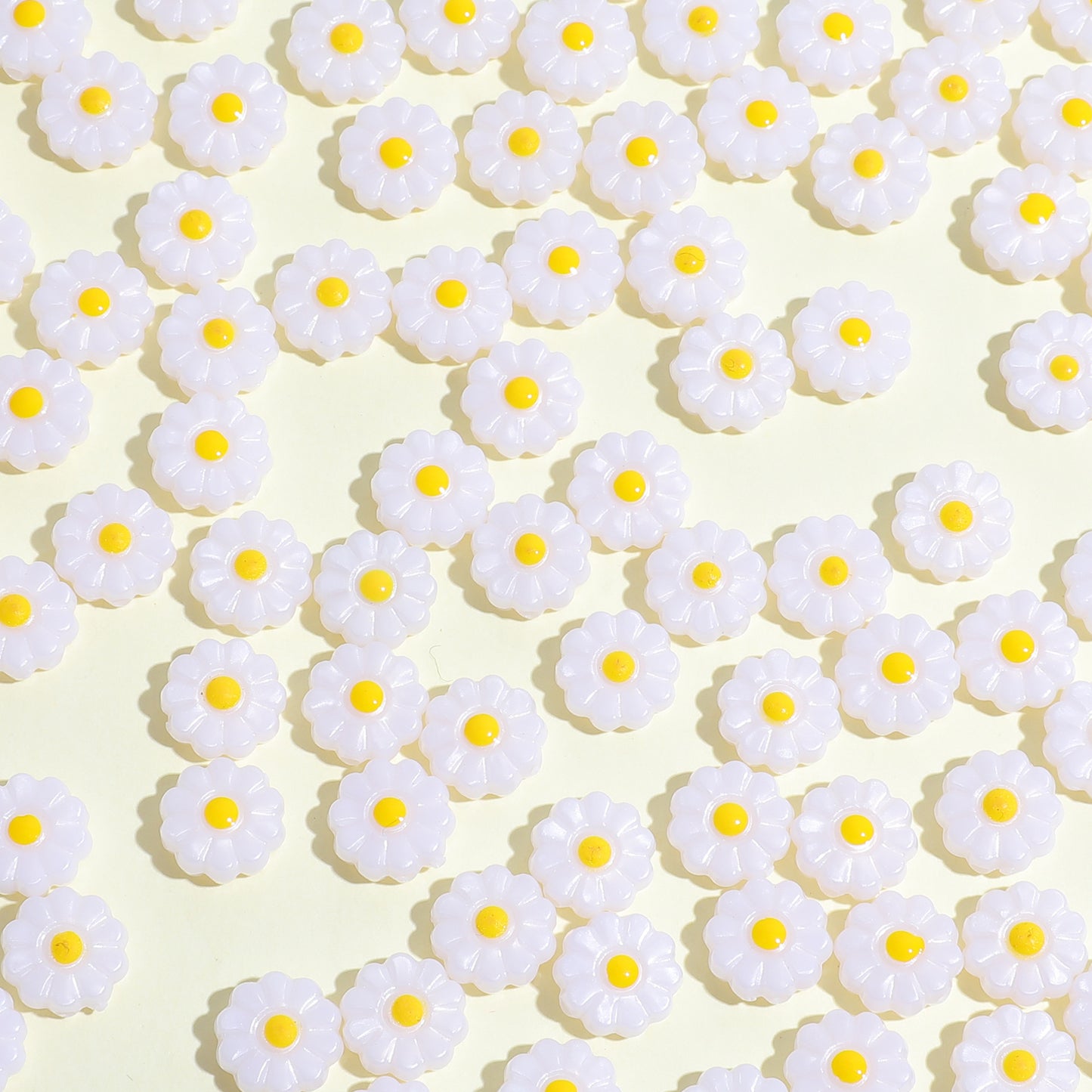 Imitation Shell Daisy Acrylic Beads 11mm Enamel Painted 20pcs 3