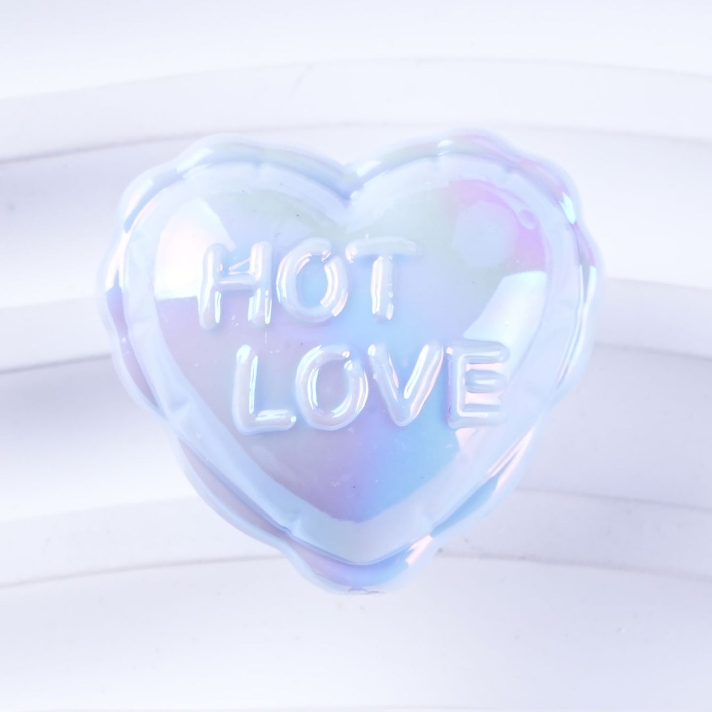 UV Plating Balloon Shaped Heart Star Acrylic Beads 25mm Glossy Pastel 50pcs 11