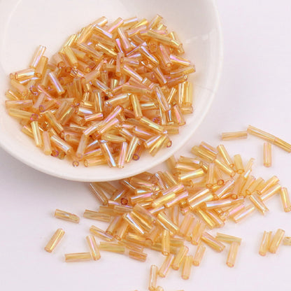 Plating Metallic Color Twisted Bugle Glass Beads 6mm 2500pcs 10