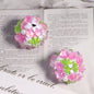 Embellished Bubblegum Beads 20mm Crystal Rose Polymer Clay 5pcs 13